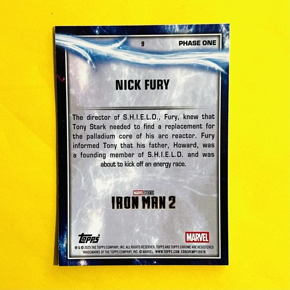 2025 Topps Chrome Marvel Studios Phase One Nick‎ Fury #9 Iron Man 2